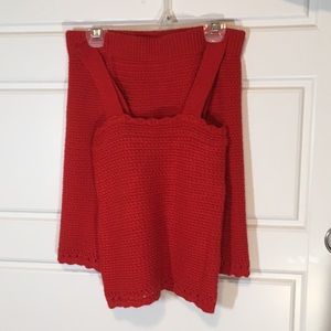 Red Crochet Matching Tank and Skirt